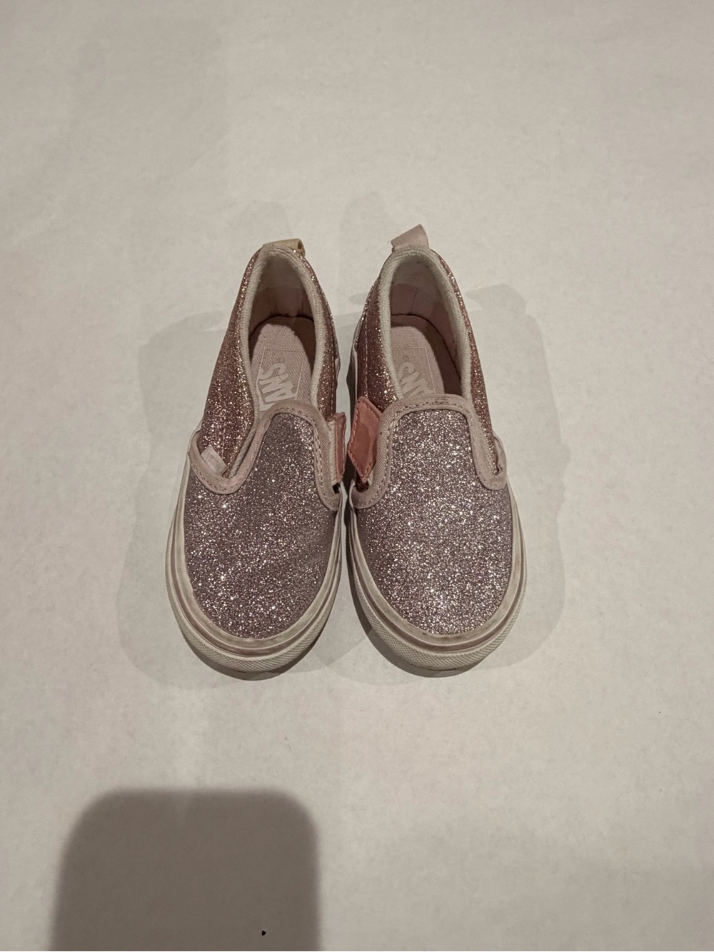 Toddler Vans Pink Glitter Slip-On Sneakers – Size 8